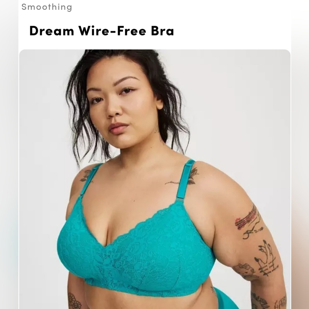 Torrid Teal Lace Wire-Free Bra